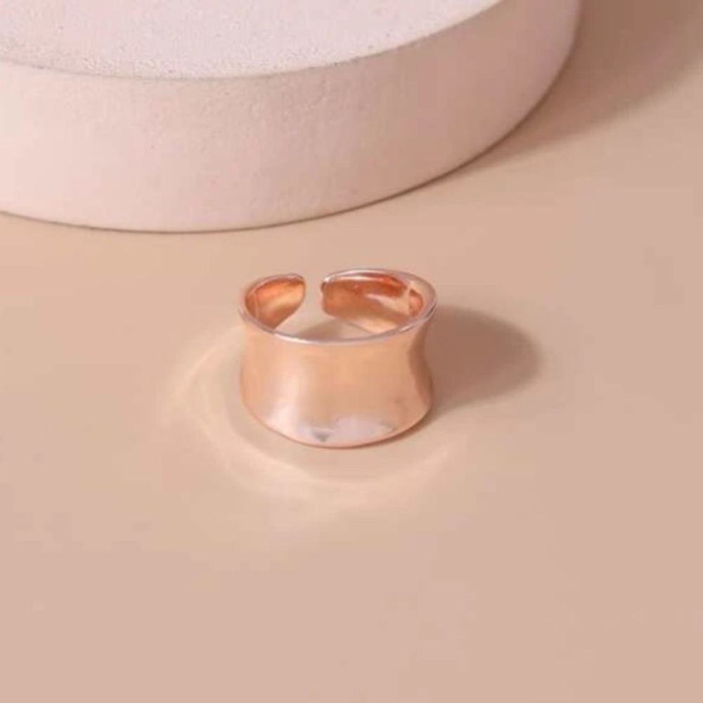 Elegant Rose Gold Cuff Ring Adjustable - Picture 3 of 5